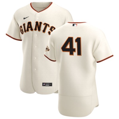 San Francisco Giants #41 Wilmer Flores Men's Nike Cream Home 2020 Authentic Player MLB Jersey
